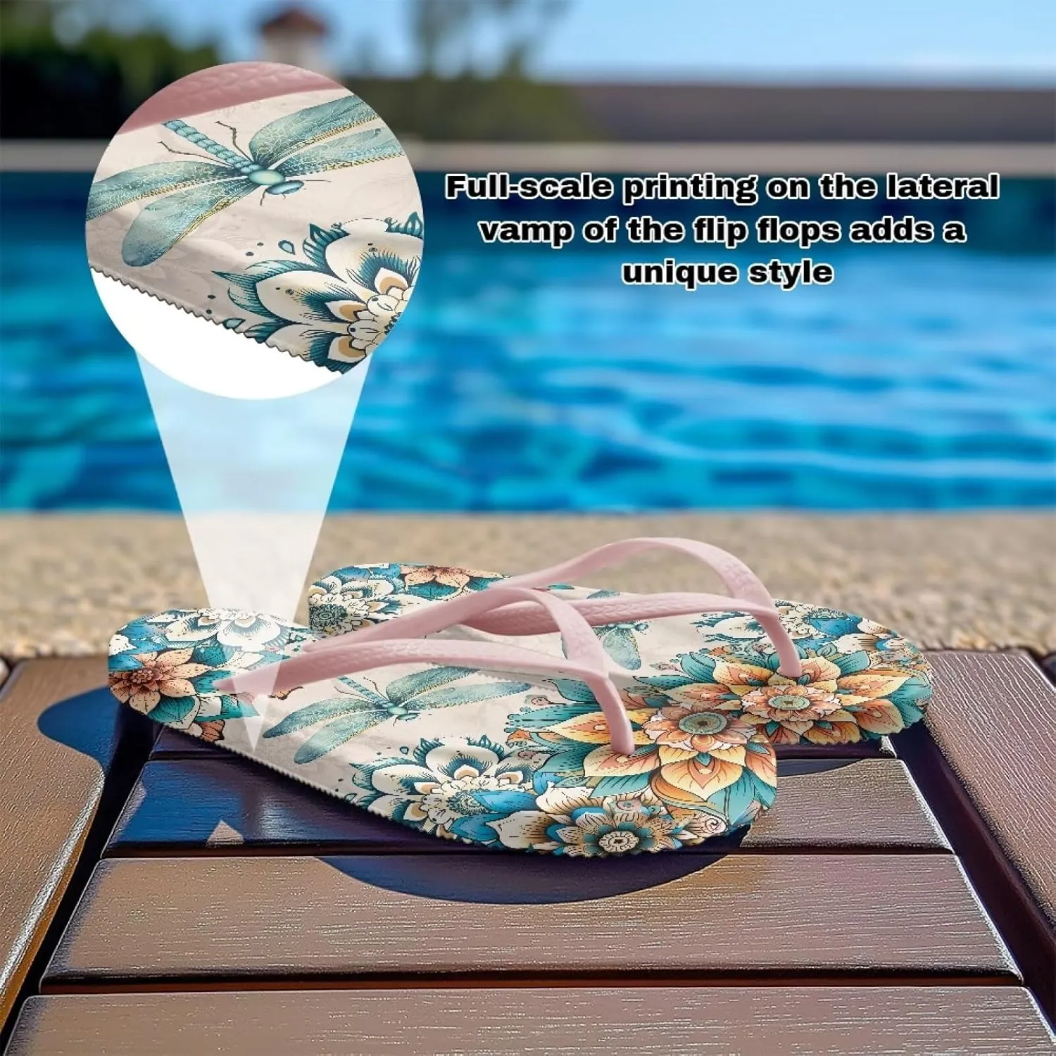 Women's Flip Flops Comfortable Summer Beach Sandals Slip On Walking Thong Sandals for Women Indoor Outdoor Slide Flat Sandal US Size 5.5-9.5