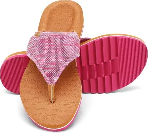 Women's Flip Flops with Arch Support - Yoga Mat Cushion Orthotic Thong Sandals for Plantar Fasciitis, Beach Walking Outdoor