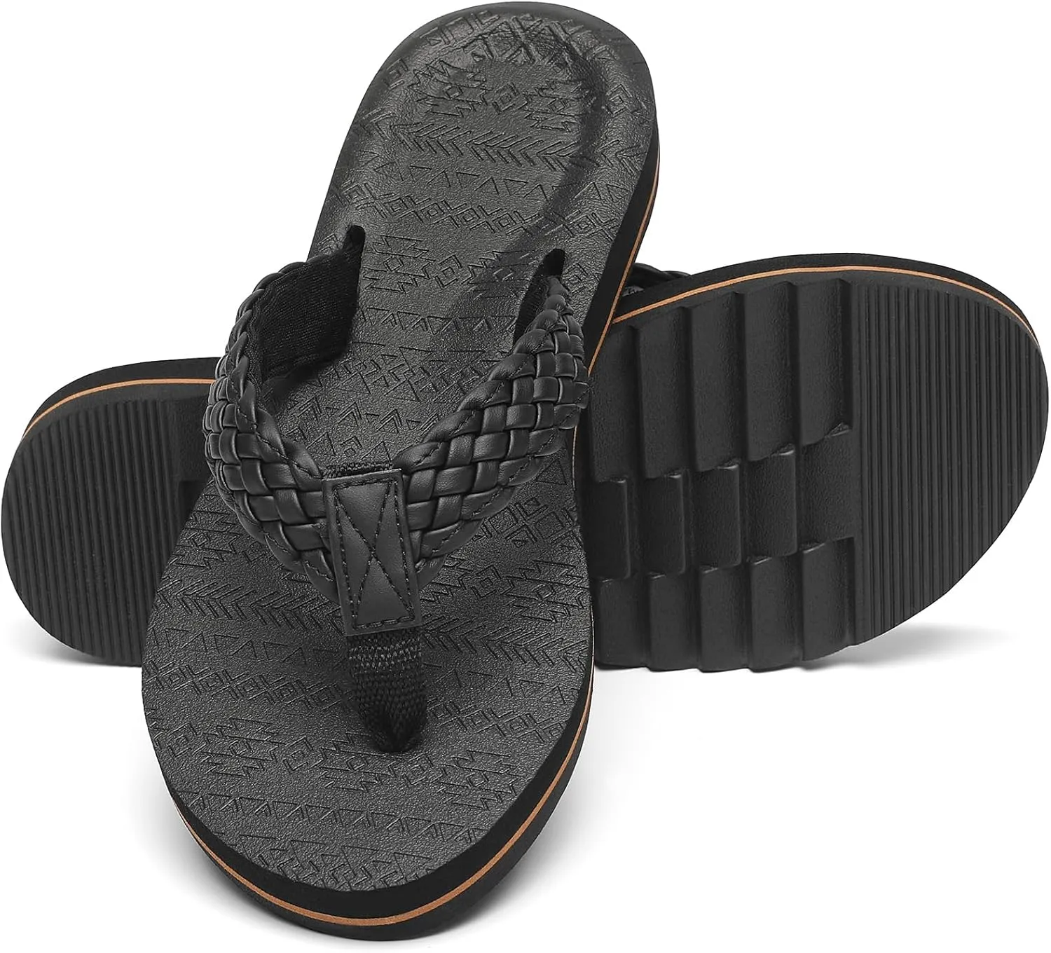Women's Flip Flops with Arch Support - Yoga Mat Cushion Orthotic Thong Sandals for Plantar Fasciitis, Beach Walking Outdoor