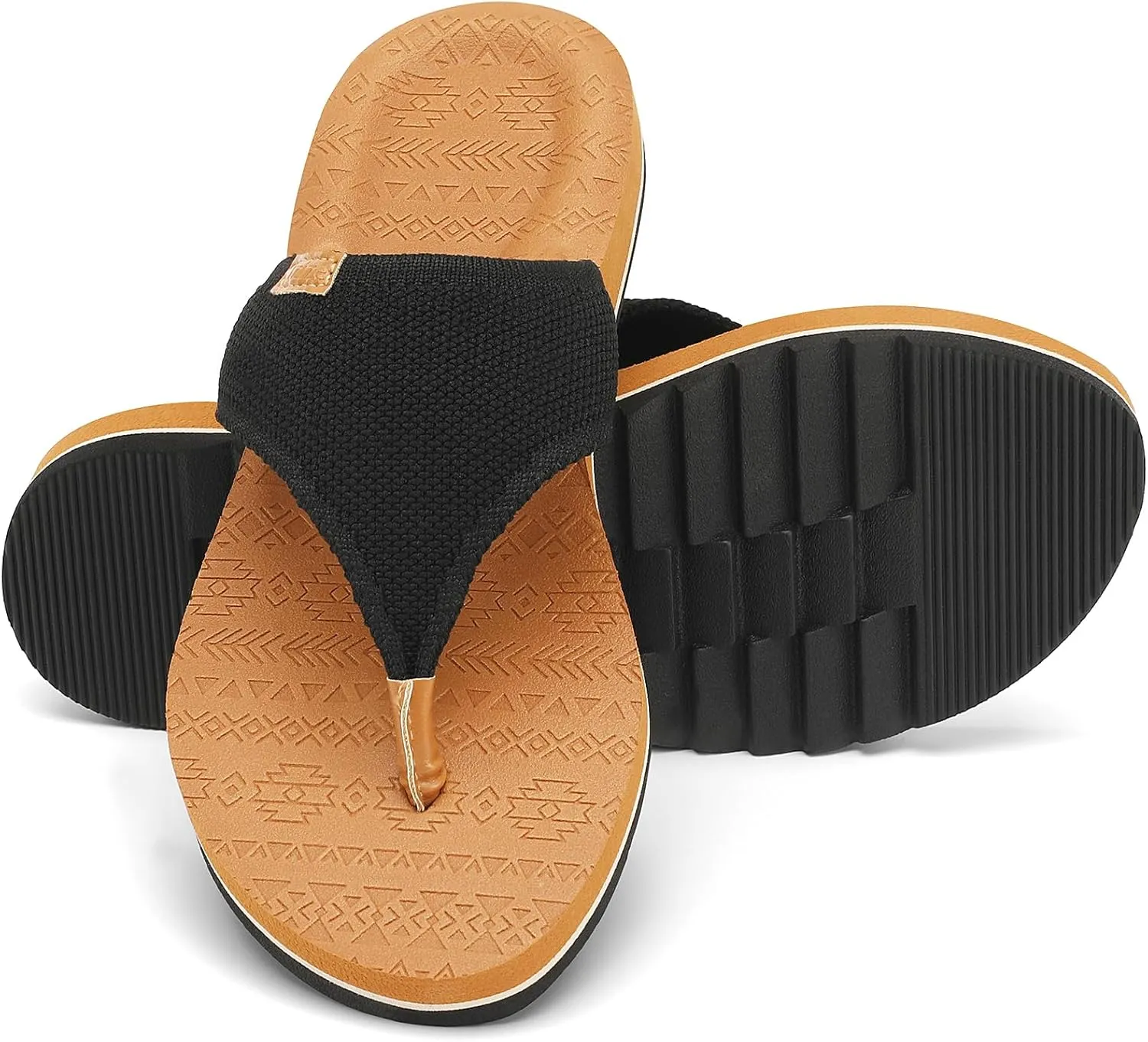 Women's Flip Flops with Arch Support - Yoga Mat Cushion Orthotic Thong Sandals for Plantar Fasciitis, Beach Walking Outdoor