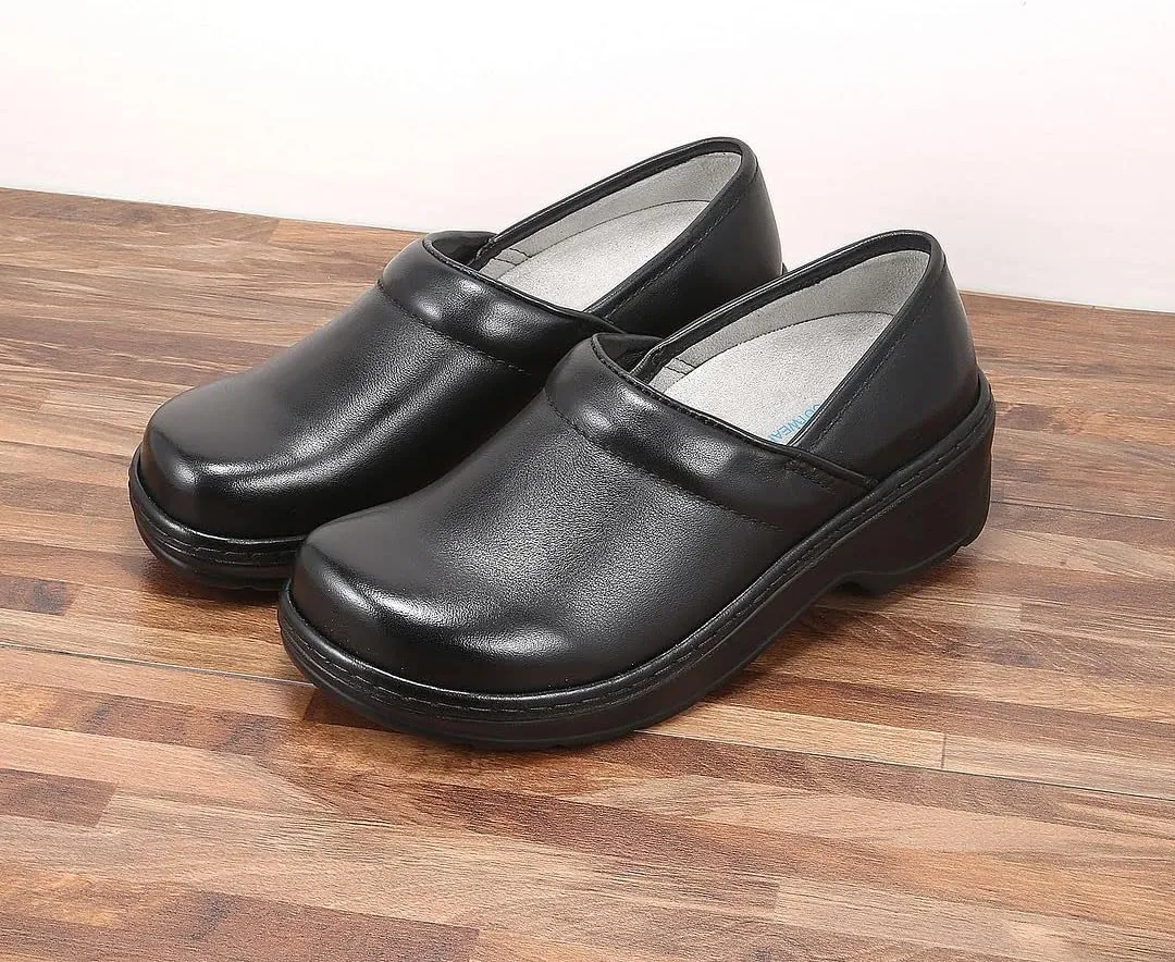 Women's Genuine Leather Clog with Arch Support