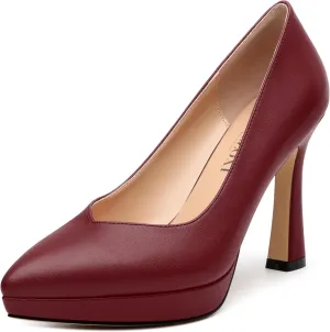 Womens Heeled Pumps, Pointed Toe Platform High Heel Pumps for Women, Platform Stiletto Pumps Shoes 4"