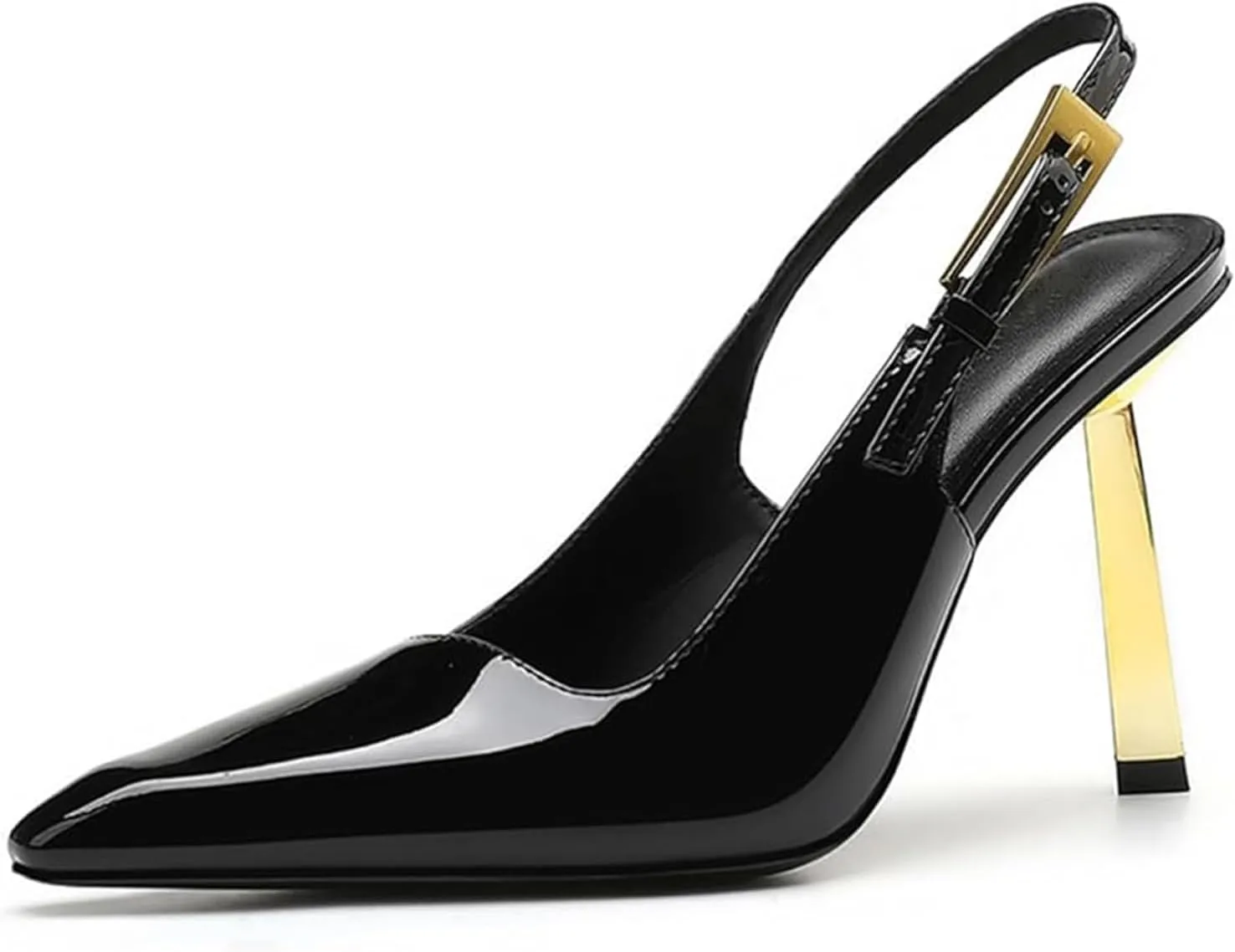 Women's High Heel Pumps Patent Leather Needle Buckle Shallow Mouth Sexy Fashion Banquet Shoes