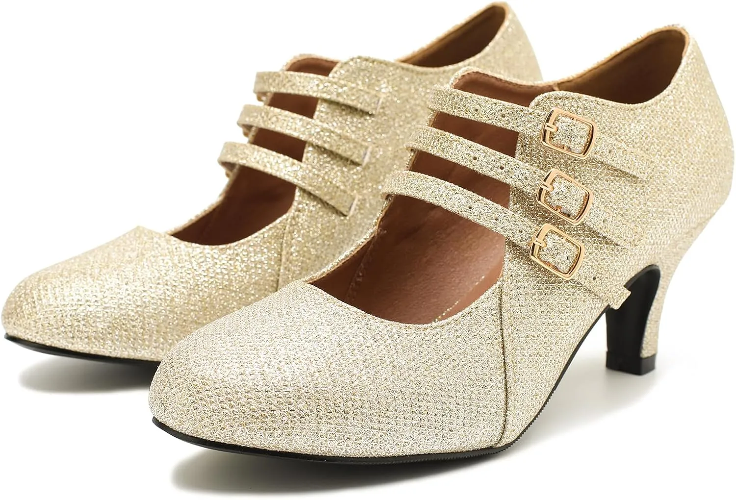 Women's Jessy Dress Mary Jane Shoes Round Toe Low Heels Wedding Office Work Pumps