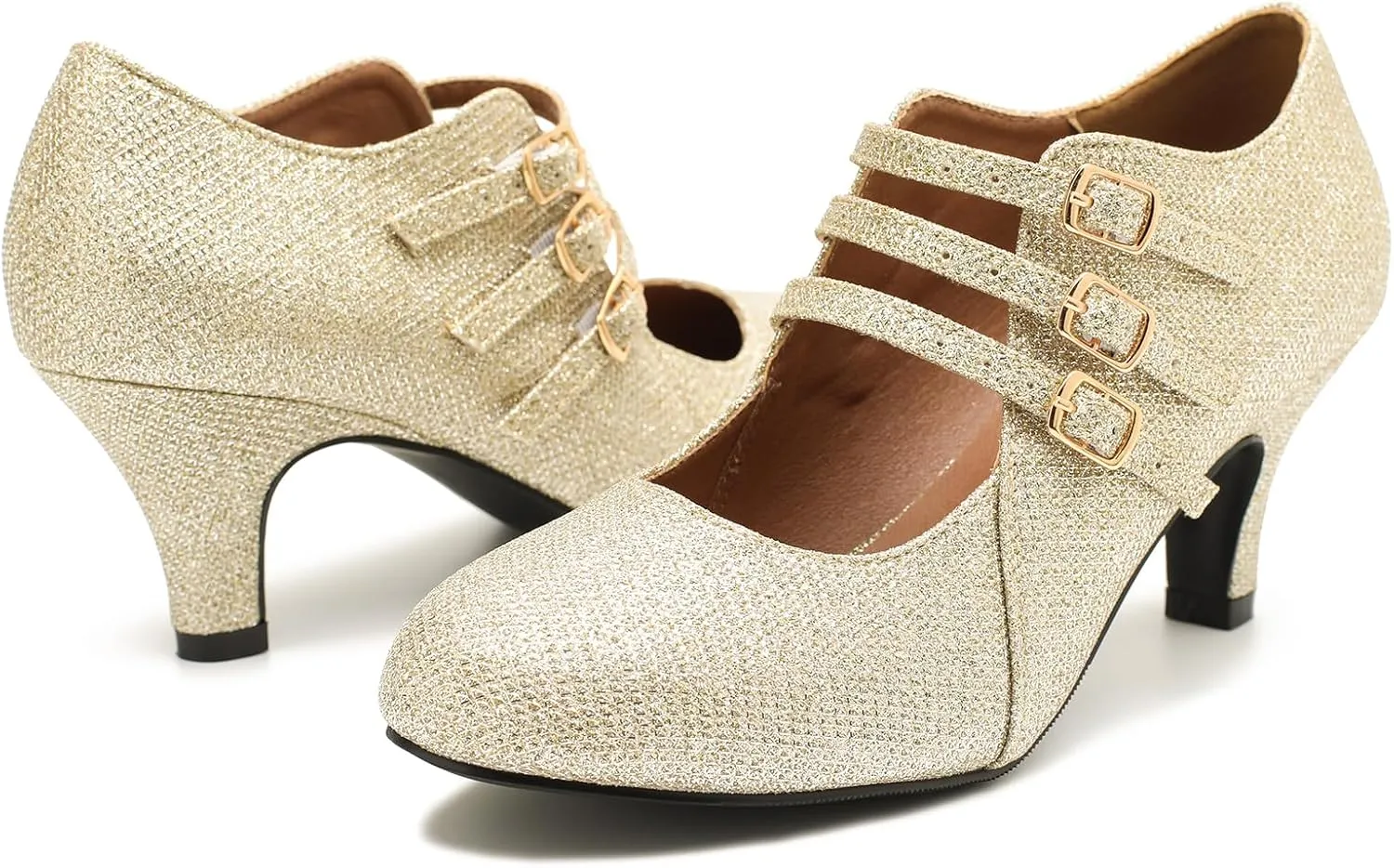 Women's Jessy Dress Mary Jane Shoes Round Toe Low Heels Wedding Office Work Pumps