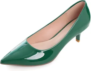 Women's Low Kitten Heel Pumps Classic Fashion Dress Pumps Simple Heeled Shoes for Office Work