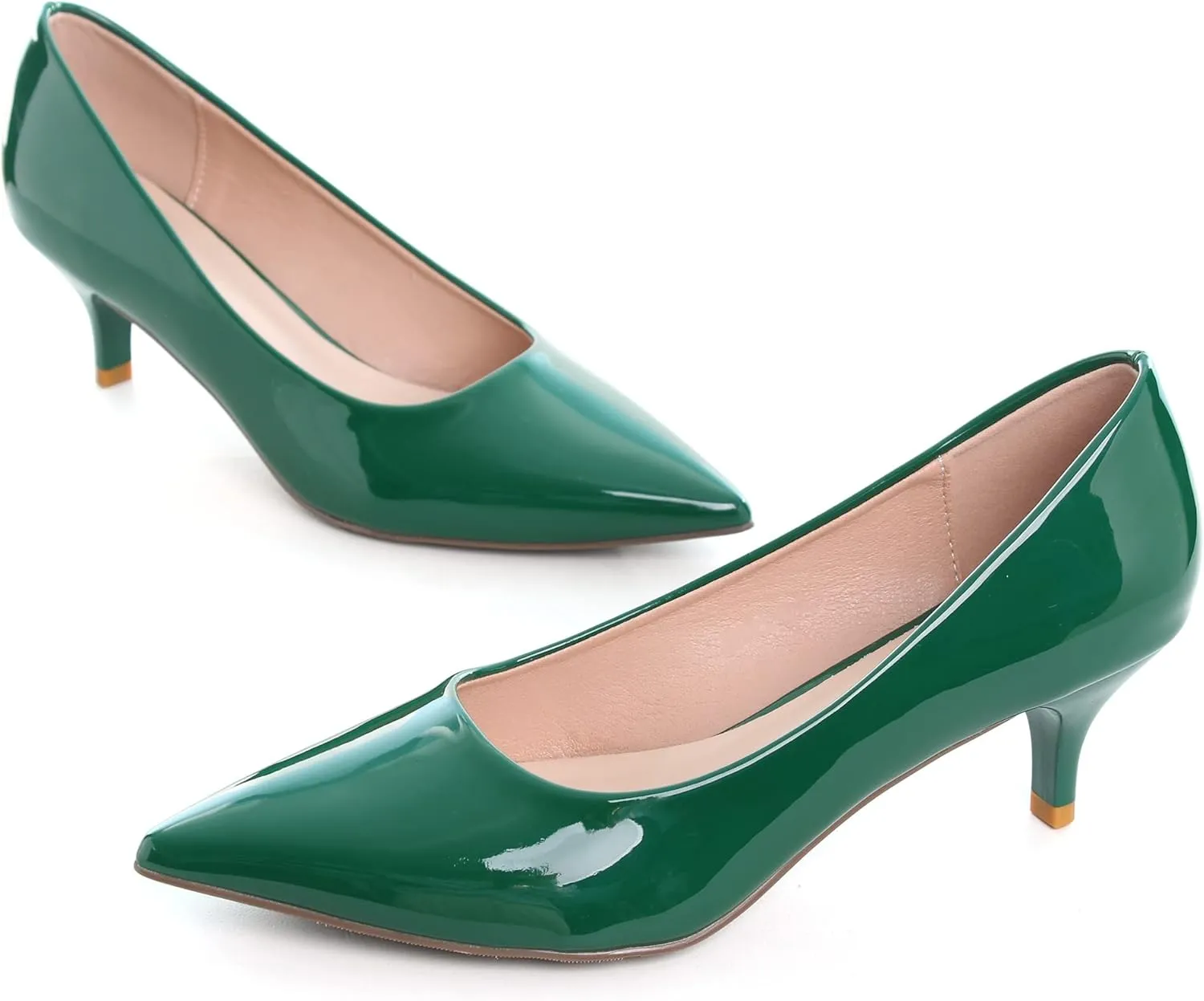 Women's Low Kitten Heel Pumps Classic Fashion Dress Pumps Simple Heeled Shoes for Office Work