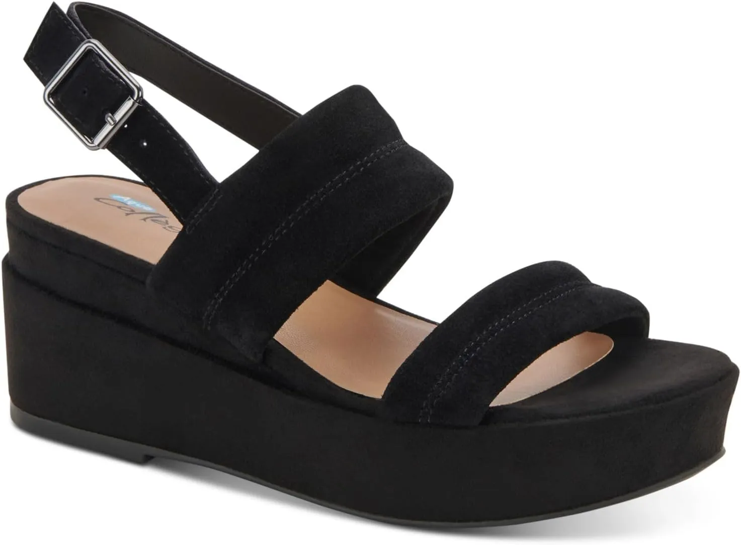 Womens Nuria Suede Platform Slingback Sandals Black 10 Medium (B,M)