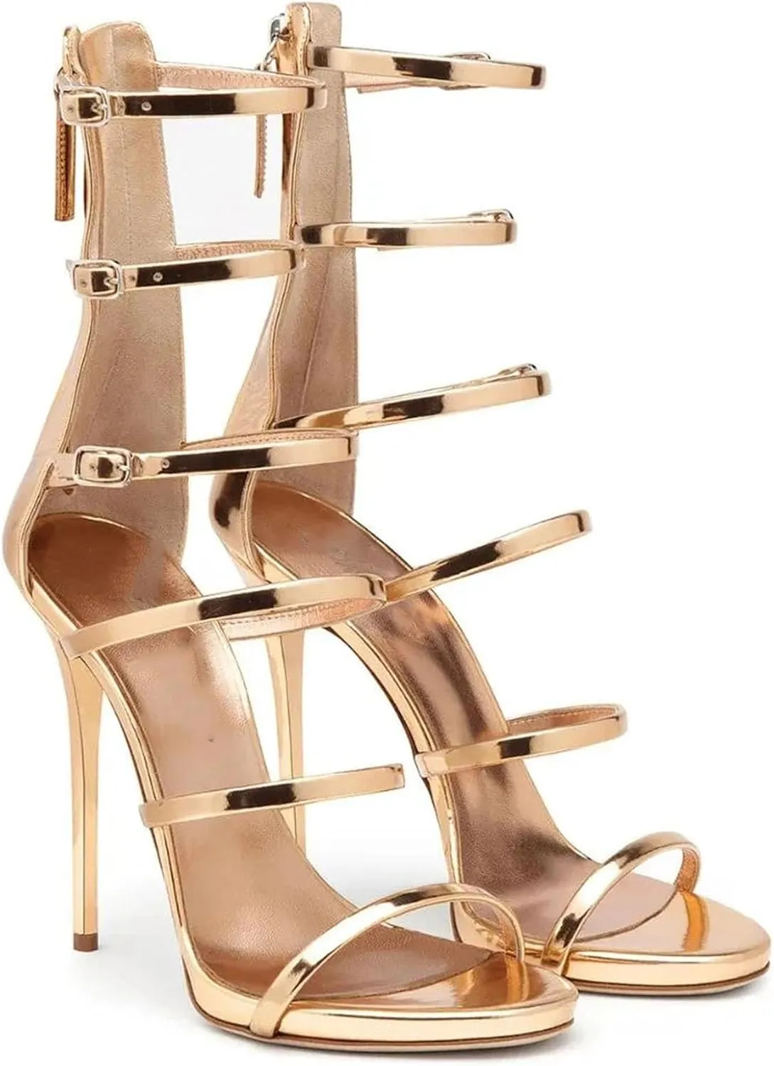 Women's Open Toe Cover Heel Sandals, Strappy Stiletto Party Footwear
