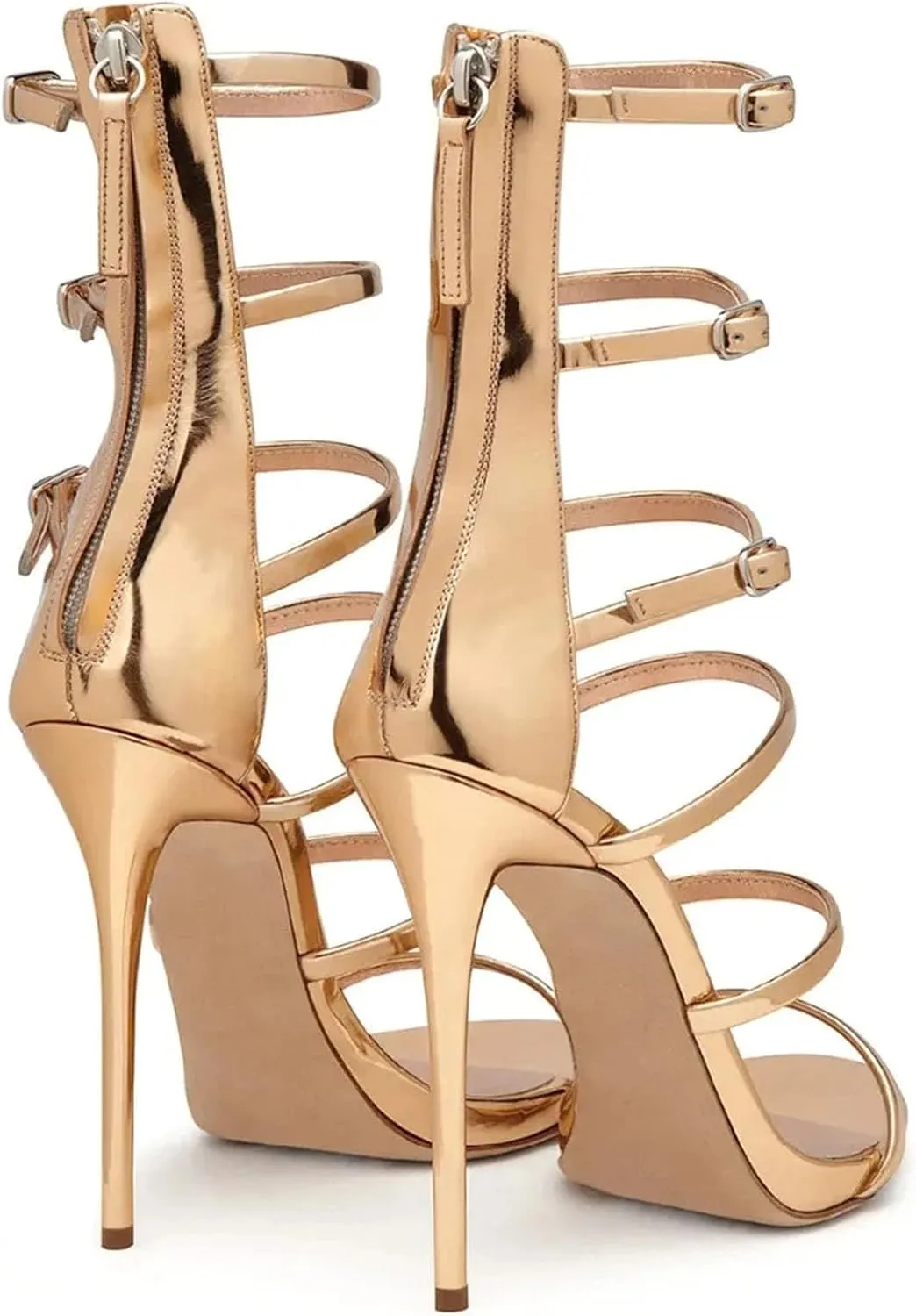Women's Open Toe Cover Heel Sandals, Strappy Stiletto Party Footwear