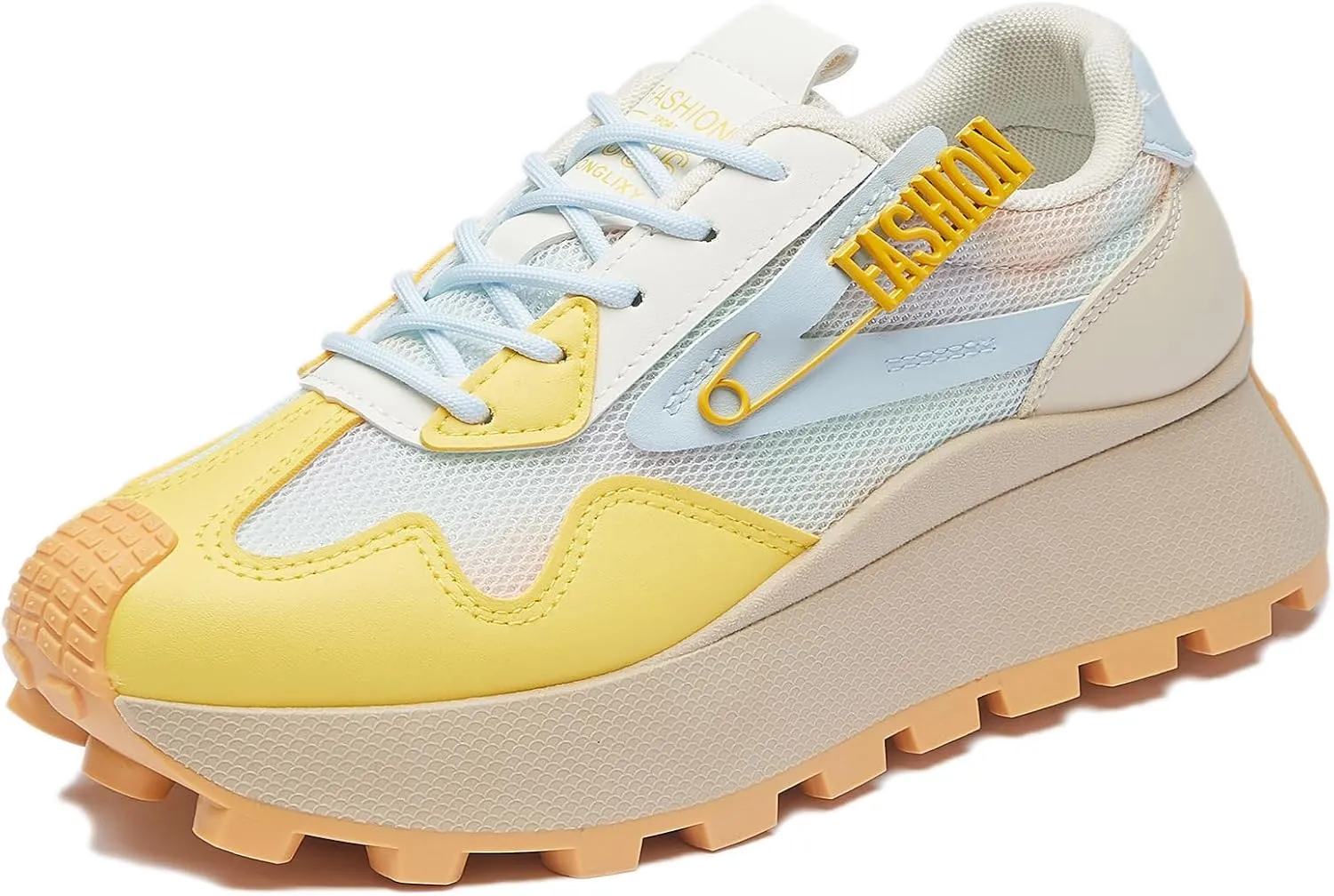 Women's Platform Sneakers Lightweight Walking Shoes with Arch Support Breathable Mesh & Retro Lace-Up Casual Shoes