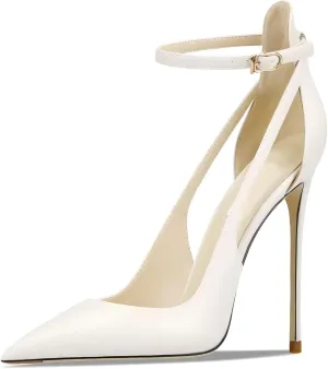 Women's Pointed-Toe Bag-Toe Strappy High-Heeled Shoes Sexy Stiletto Pumps