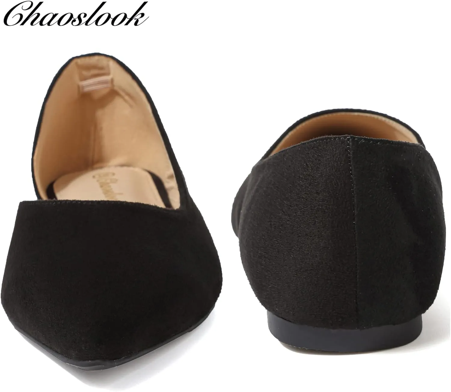 Womens Pointed Toe Black Ballet Flats Comfortable Casual Dress Flats for Women Elegant Memory Foam Flats with Party Wedding