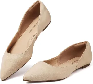 Womens Pointed Toe Black Ballet Flats Comfortable Casual Dress Flats for Women Elegant Memory Foam Flats with Party Wedding