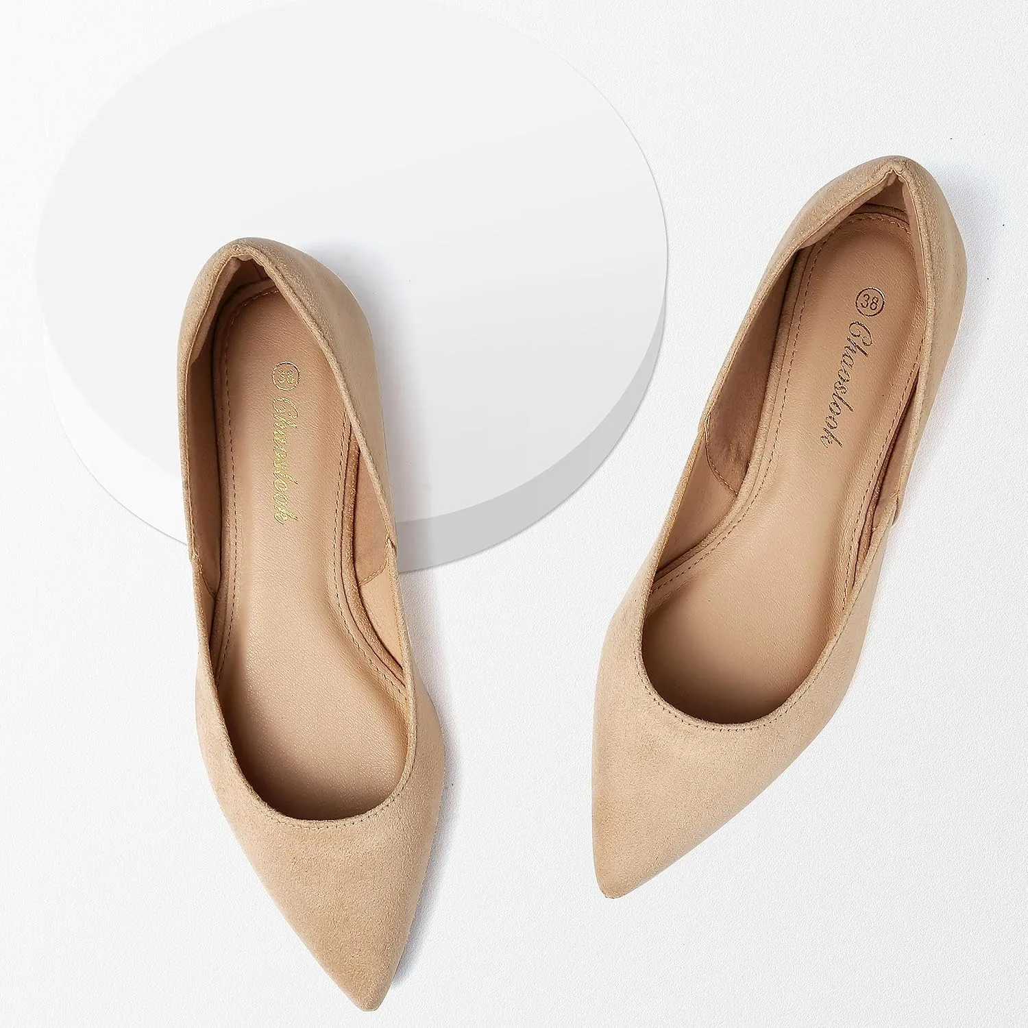 Womens Pointed Toe Black Ballet Flats Comfortable Casual Dress Flats for Women Elegant Memory Foam Flats with Party Wedding