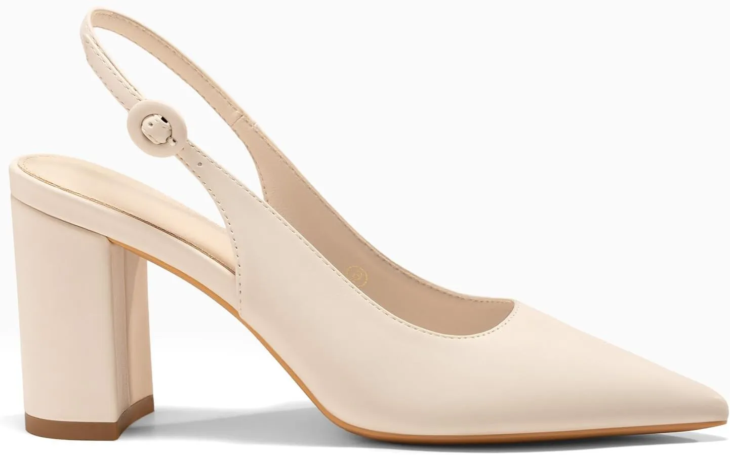 Women's Pointed Toe Block Heel Pumps Slingback Chunky Heel Slip On Work Party Dress Shoes