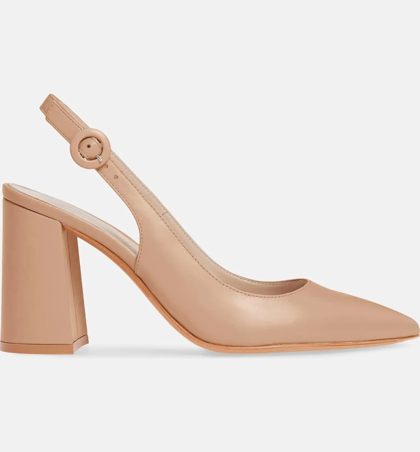 Women's Pointed Toe Block Heel Pumps Slingback Chunky Heel Slip On Work Party Dress Shoes