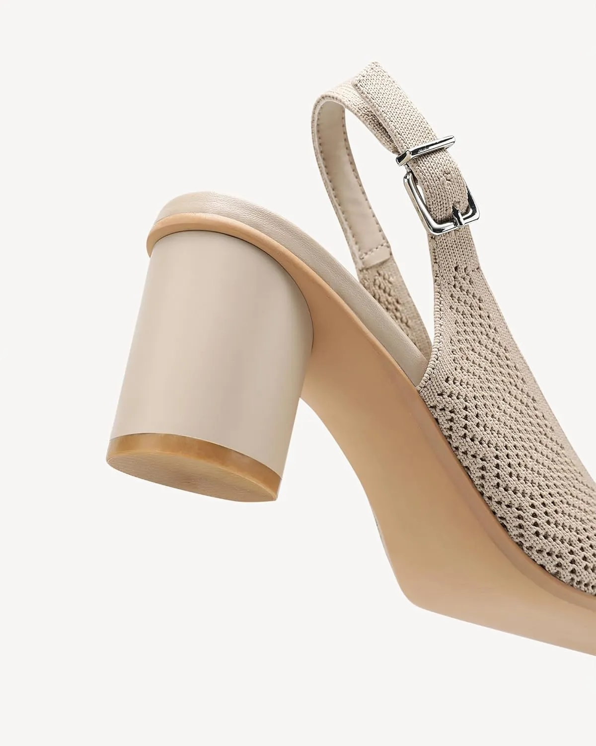 Women's Pointed Toe Chunky Block Heel Slingback Pumps