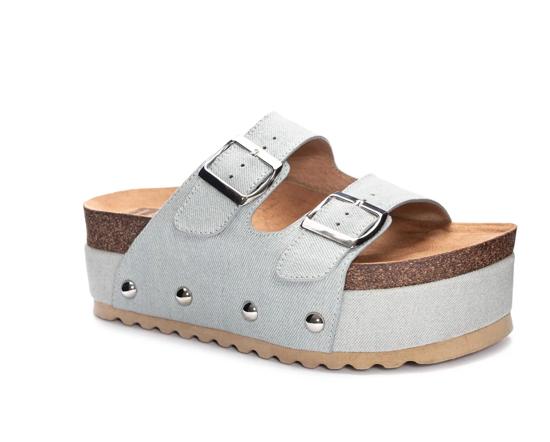 Women's Pueblo Platform Sandal In Light Denim