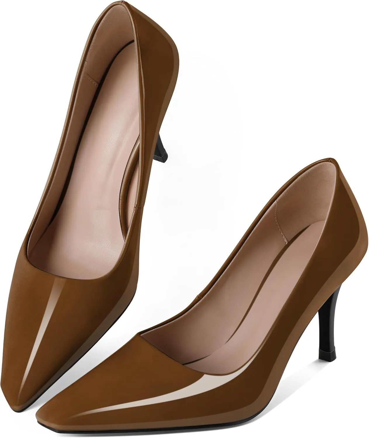 Women's Pumps Closed Toe High Heels Dress Square Toe Pumps Elegant Sexy 3.5 Inch Dressy Shoes