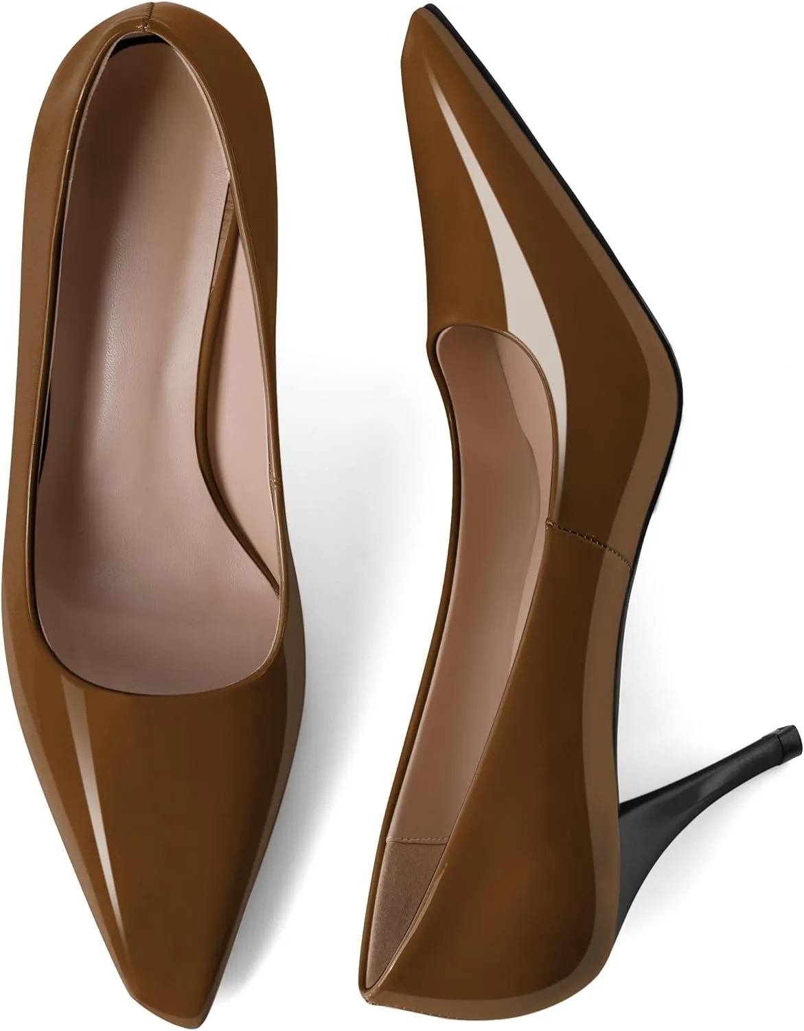 Women's Pumps Closed Toe High Heels Dress Square Toe Pumps Elegant Sexy 3.5 Inch Dressy Shoes