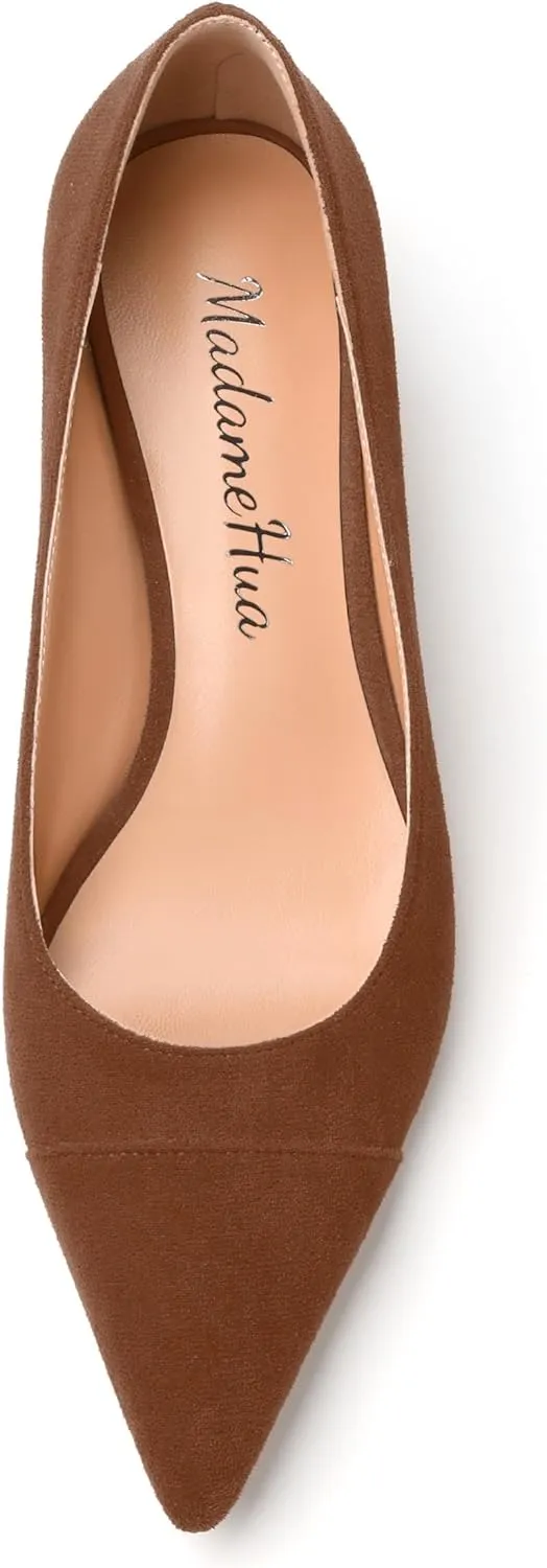 Women's Pumps, Pointed Toe Kitten Heels Shoes for Women, Fashion Classic Pointed Toe Dress Pumps Shoes