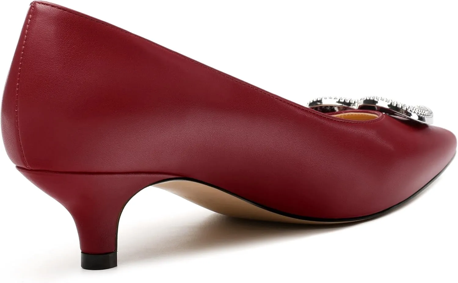 Women's Pumps Shoes Kitten Heels for Women Elegant Pumps Heart Shape Metal Pumps Heels