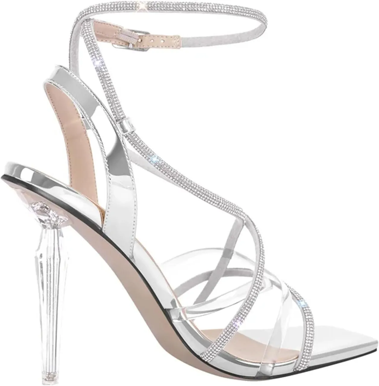 Women's Rhinestone Thin High Heel Sandals - Classic Fashion Party Dress, Big Size
