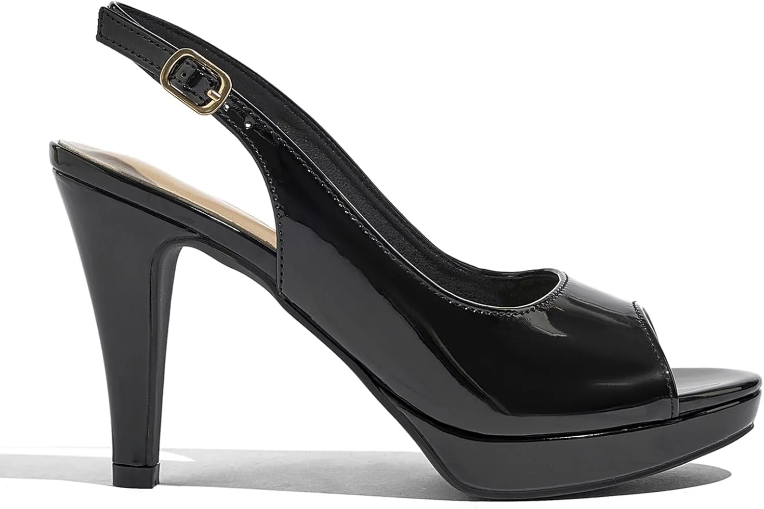 Women’s Sexy High Heels Peep Toe Ankle Strap Platform Block Slingback Dress Pumps Shoes for Women