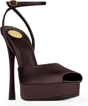 Womens Square Peep Toe Stiletto High Heels Ankle Strap Sandals Backless Buckle Dress Party Fashion Shoes