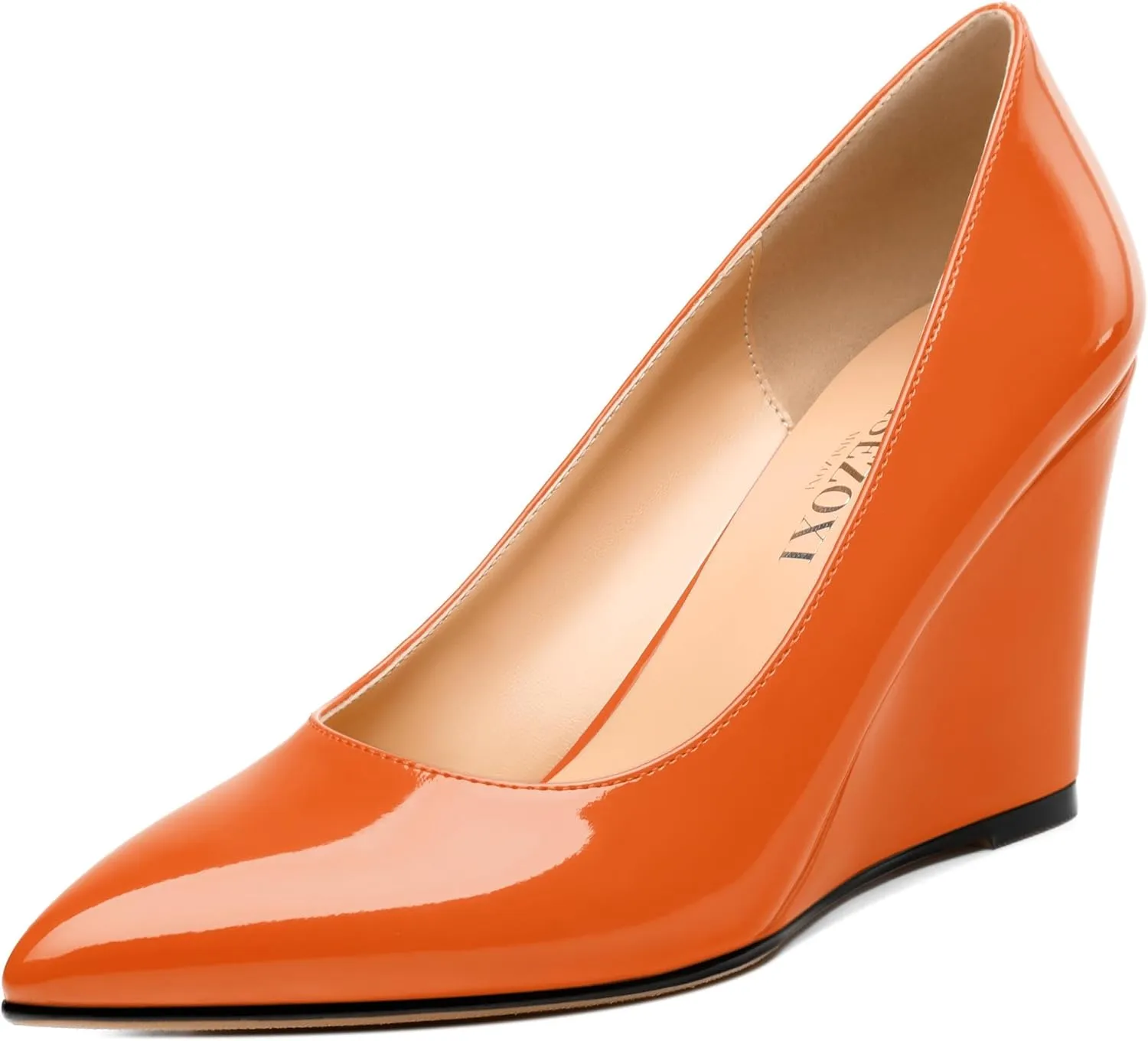 Womens Wedge Heel Pumps Shoes, Pointed Toe High Heel Dress Shoes for Women 3.3"
