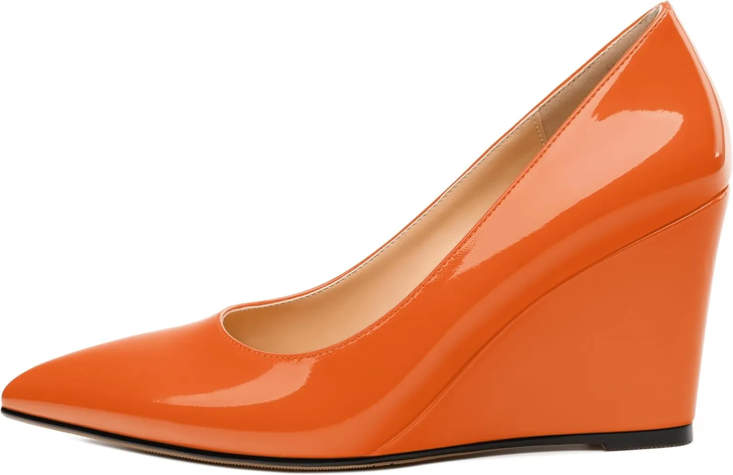 Womens Wedge Heel Pumps Shoes, Pointed Toe High Heel Dress Shoes for Women 3.3"