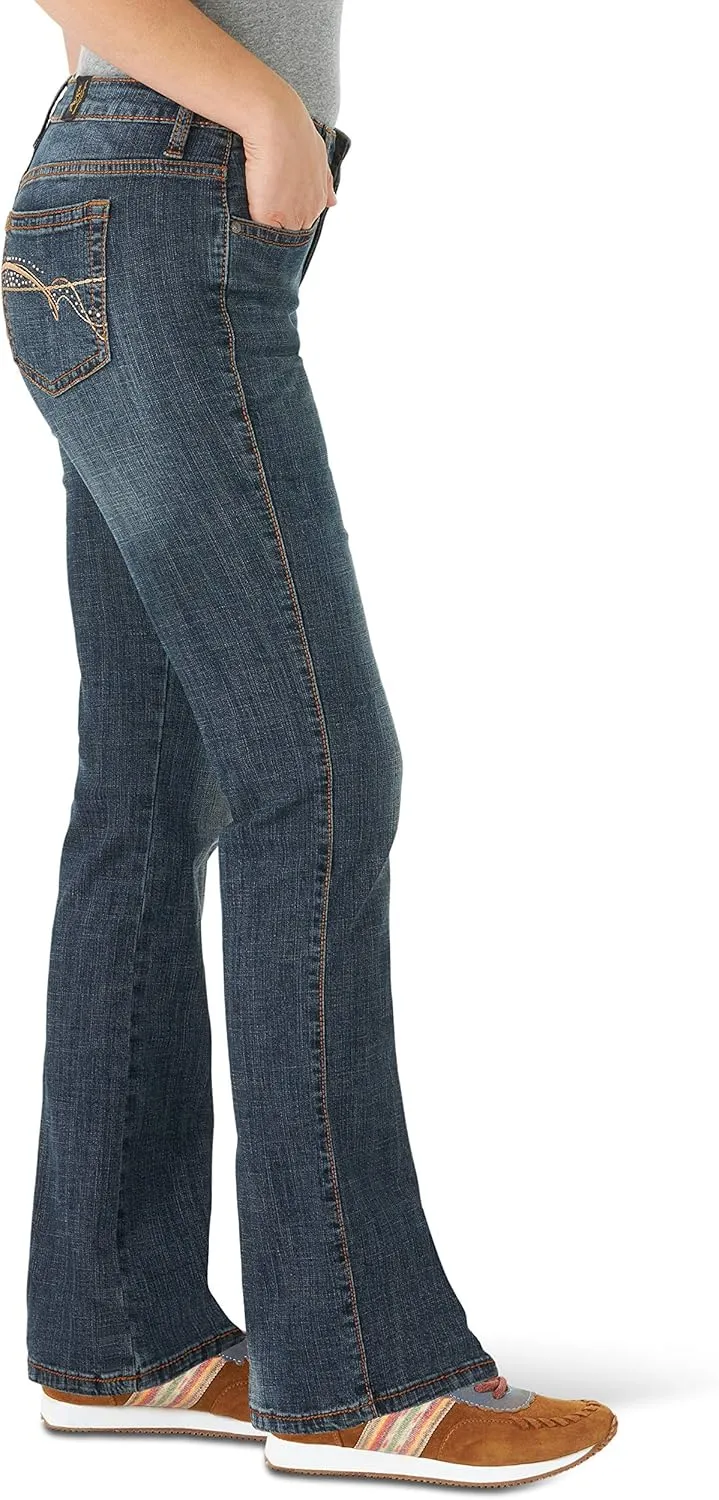 Wrangler Womens Aura Instantly Slimming Mid Rise Boot Cut Jean