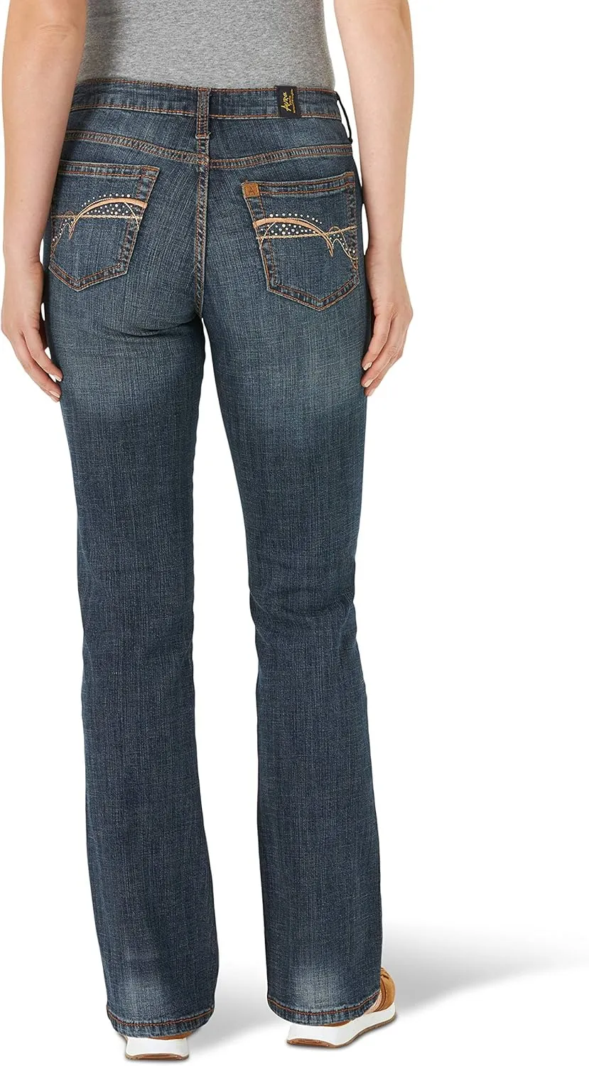 Wrangler Womens Aura Instantly Slimming Mid Rise Boot Cut Jean