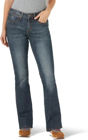 Wrangler Womens Aura Instantly Slimming Mid Rise Boot Cut Jean