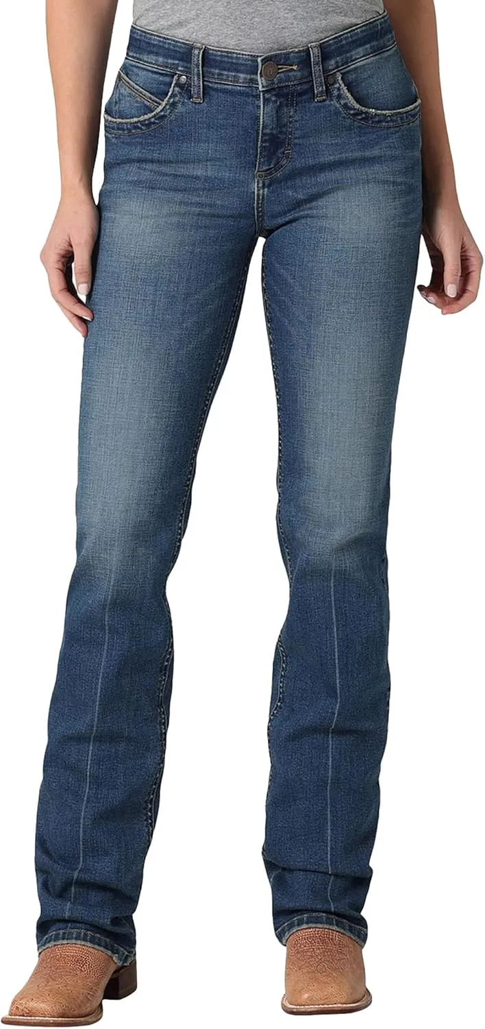 Wrangler Women's Q-Baby Mid Rise Boot Cut Ultimate Riding Jean