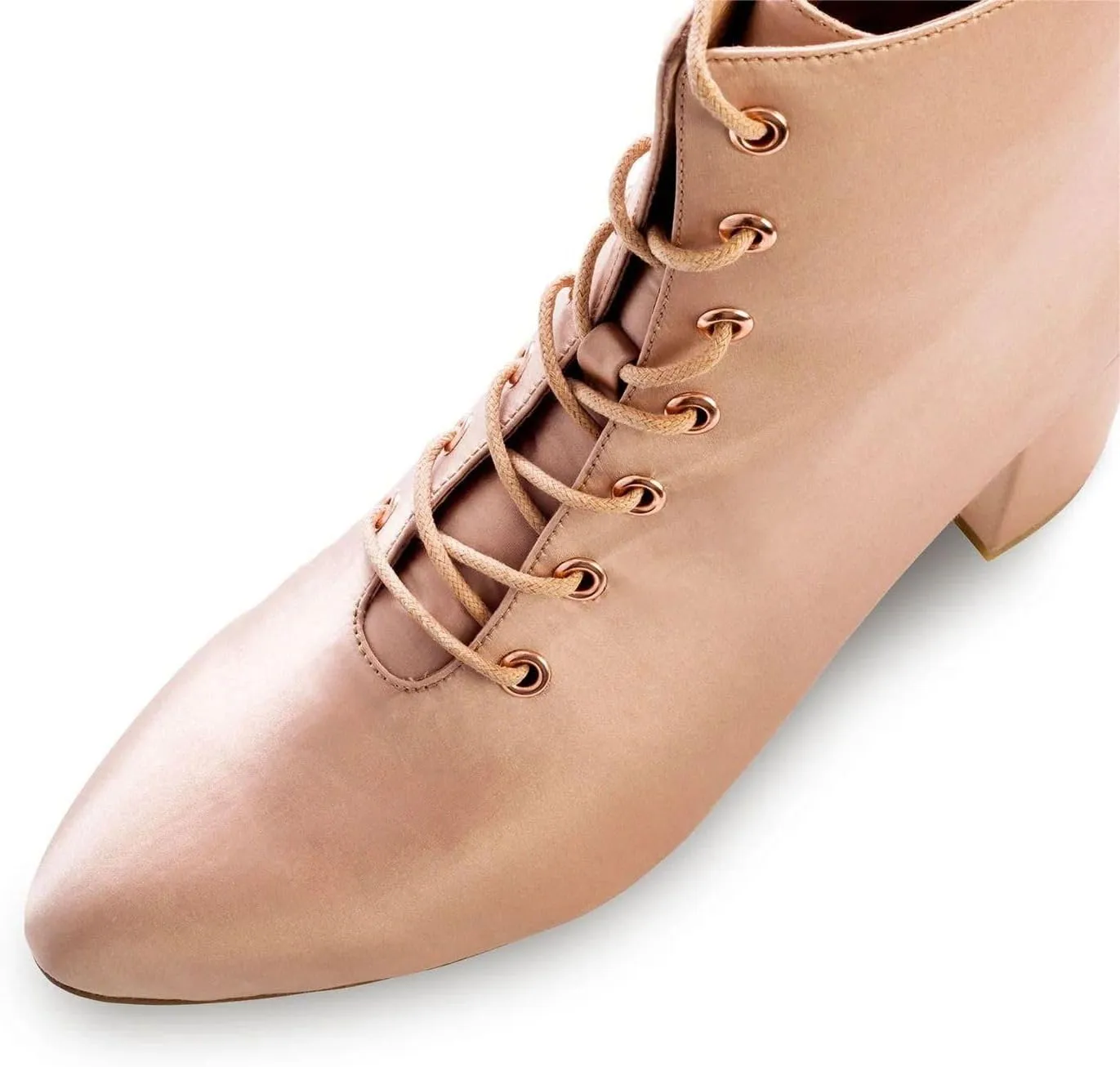 XYD Women Brides Almond Toe Ankle Boots Block Chuny Low Heel Lace-up Side Zip Elegant Booties Shoes for Wedding