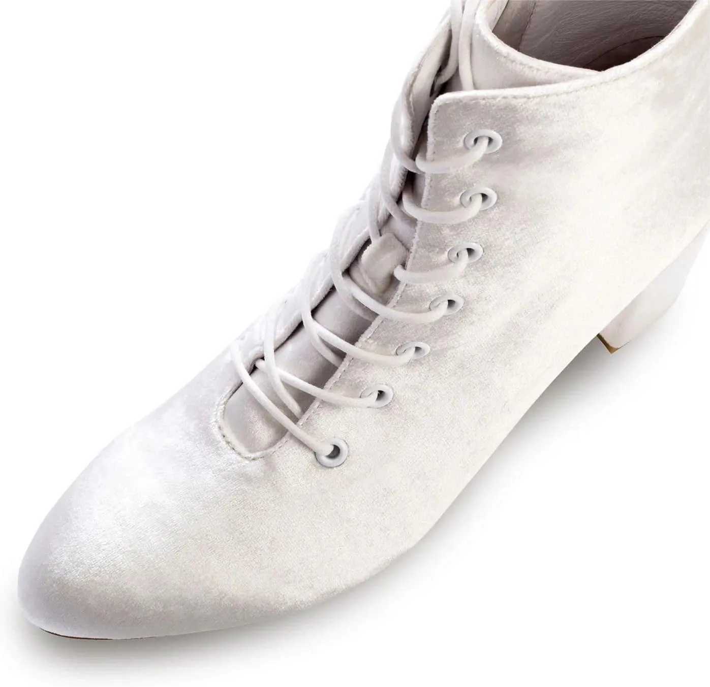XYD Women Brides Almond Toe Ankle Boots Block Chuny Low Heel Lace-up Side Zip Elegant Booties Shoes for Wedding