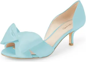 XYD Women Low Heel D'Orsay Pumps Peep Toe Slip On Dress Evening Sandals Shoes with Bowknot