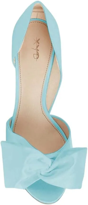 XYD Women Low Heel D'Orsay Pumps Peep Toe Slip On Dress Evening Sandals Shoes with Bowknot