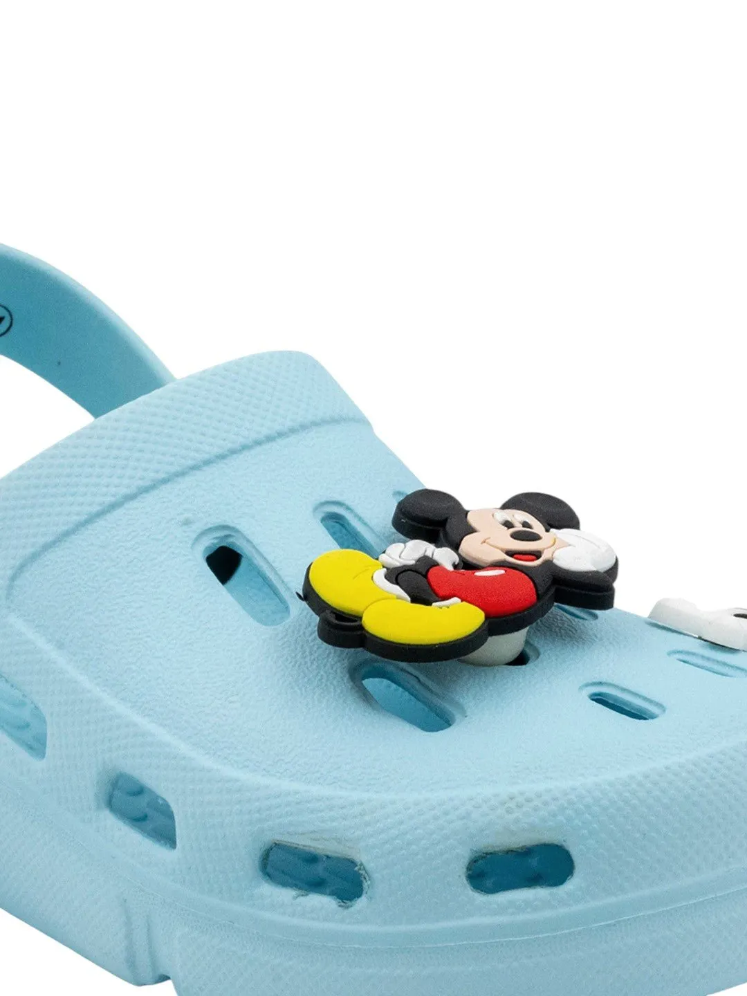Yellow Bee Boys’ Disney Mickey Mouse Clogs with 3D Rotating Charm – Light Blue