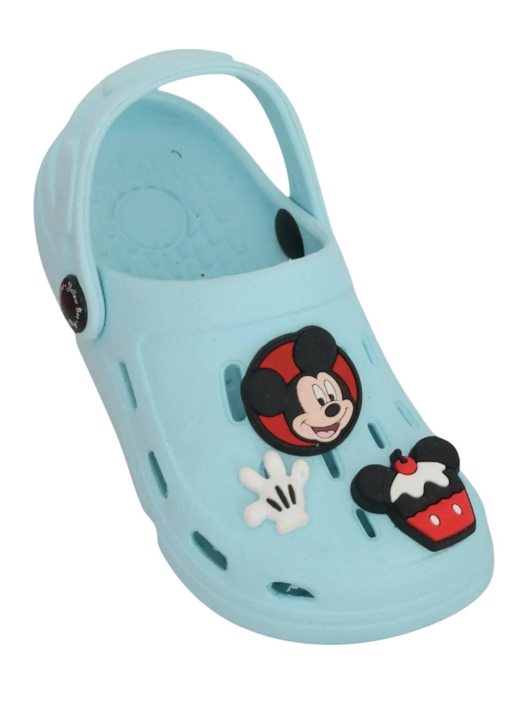 Yellow Bee Boys’ Disney Mickey Mouse Clogs with Gloves & Cupcake Charms – Light Blue