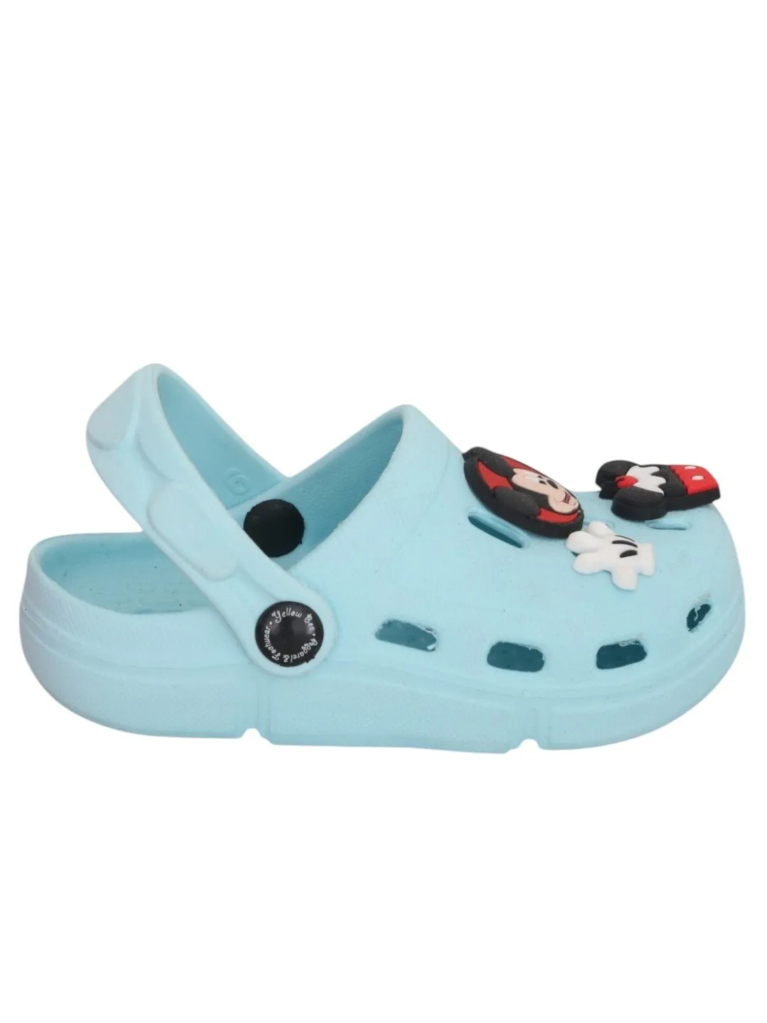 Yellow Bee Boys’ Disney Mickey Mouse Clogs with Gloves & Cupcake Charms – Light Blue