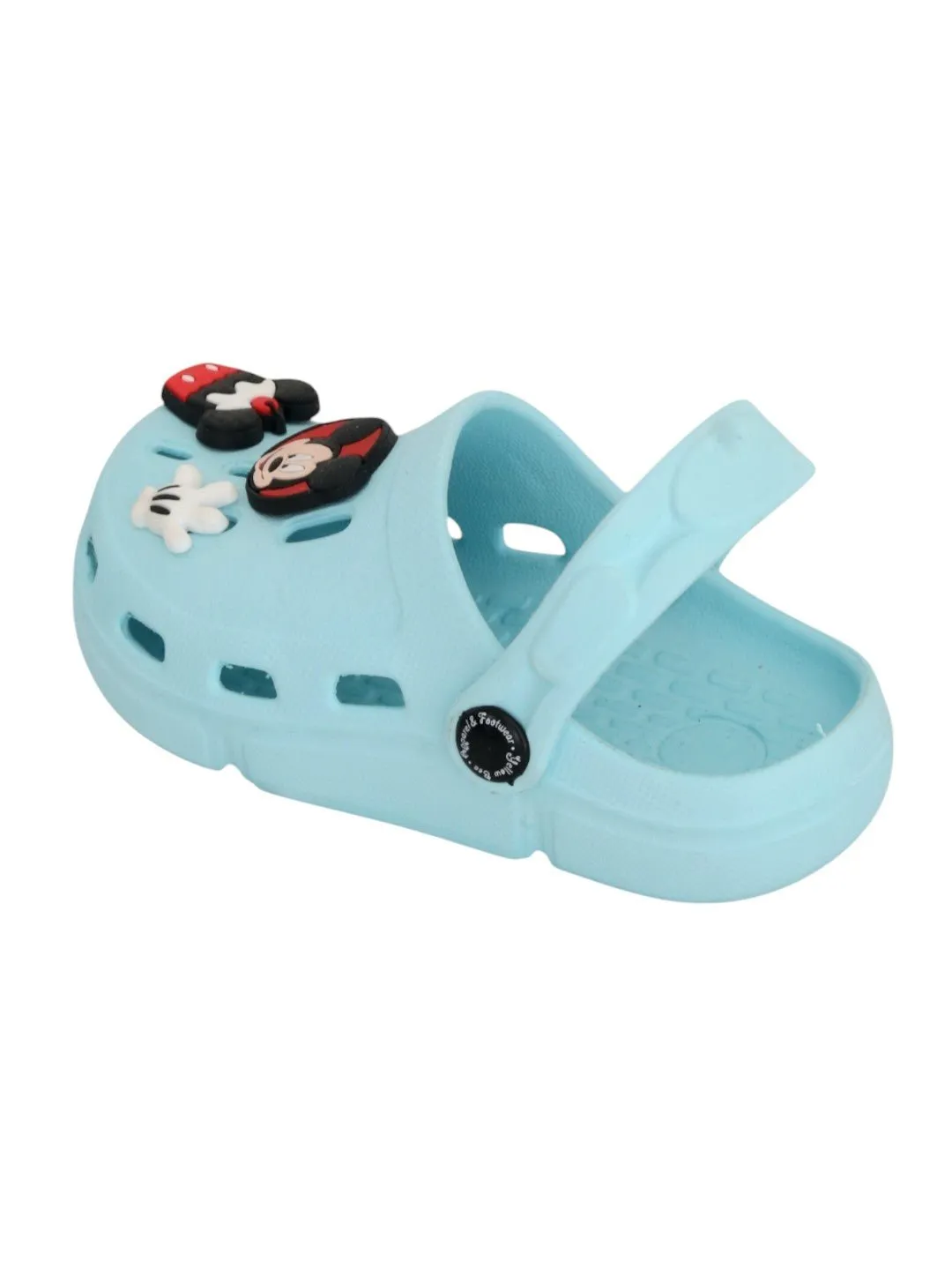 Yellow Bee Boys’ Disney Mickey Mouse Clogs with Gloves & Cupcake Charms – Light Blue