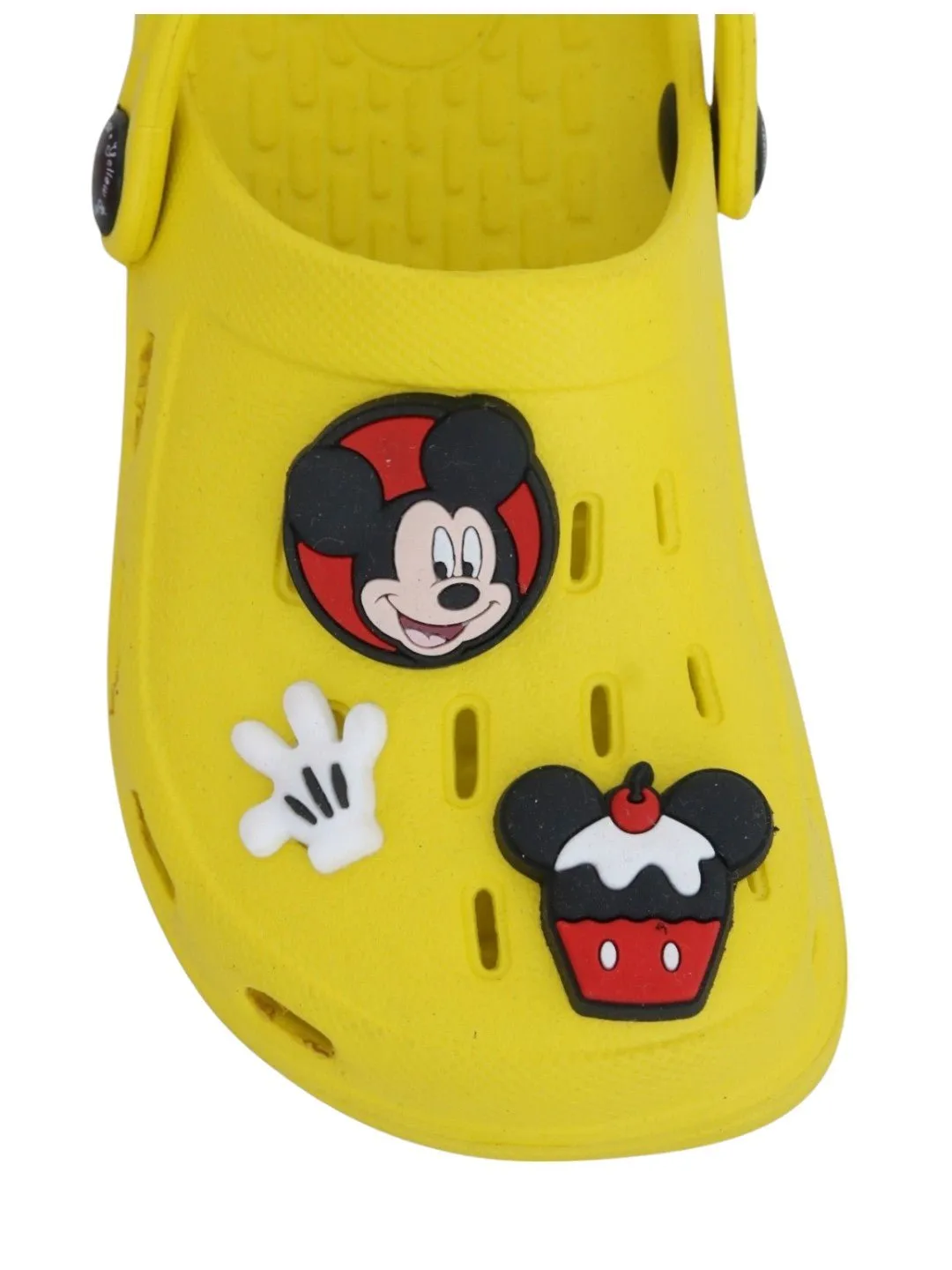 Yellow Bee Boys’ Disney Mickey Mouse Clogs with Gloves & Cupcake Charms – Yellow