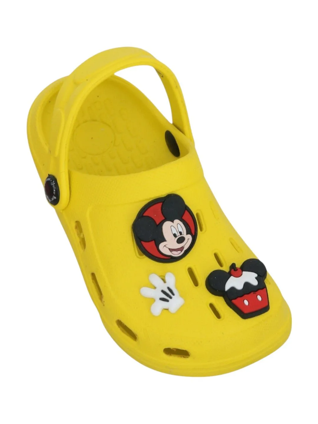 Yellow Bee Boys’ Disney Mickey Mouse Clogs with Gloves & Cupcake Charms – Yellow