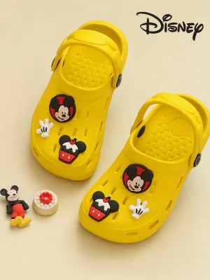 Yellow Bee Boys’ Disney Mickey Mouse Clogs with Gloves & Cupcake Charms – Yellow