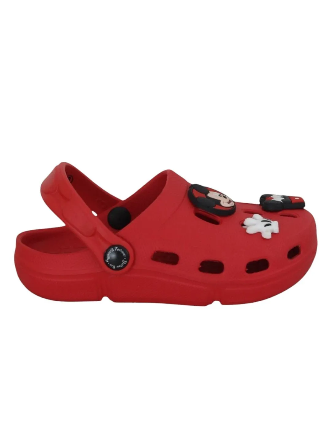 Yellow Bee Girls’ Disney Mickey & Minnie Mouse Clogs with Bow, Gloves & Cupcake Charms – Red