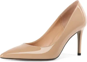 YODEKS Women's Pointed Toe High Heel Pumps Slip On Elegant Stiletto Heel Dress Shoes
