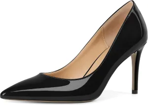 YODEKS Women's Pointed Toe High Heel Pumps Slip On Elegant Stiletto Heel Dress Shoes